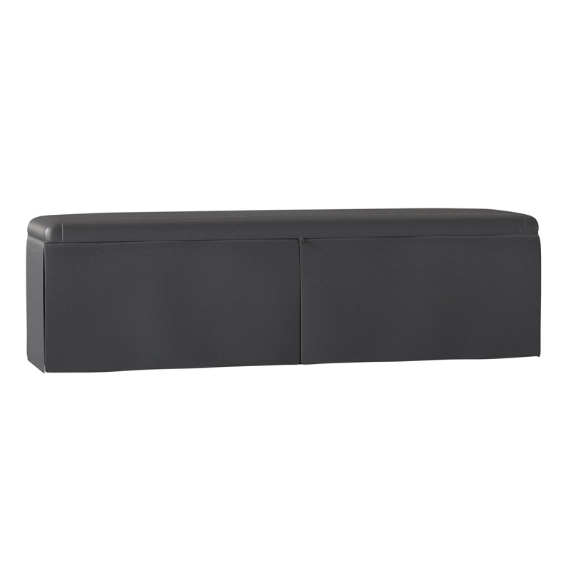 Ryan Upholstered Storage Bench, 21" H x 54" W x 18" D, Brooke Charcoal, Tan