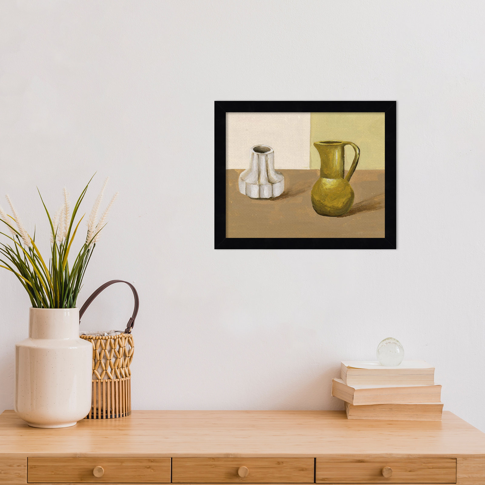 Vases I Print by Melissa Wang, 11" H x 13" W, Black