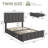Twin Bed Frame with Adjustable Headboard & 2 Drawers, Upholstered Platform Bed Frame, No Box Spring Needed-648558111-648558098