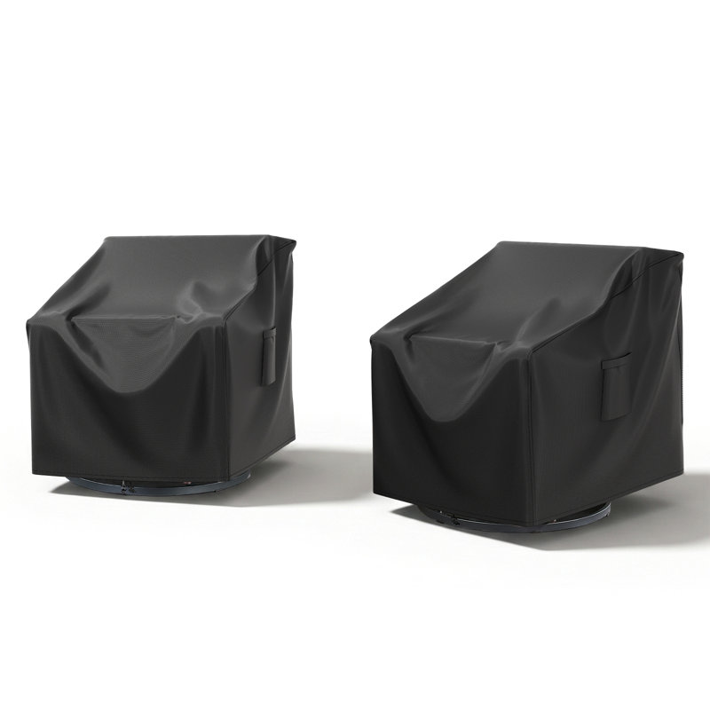 Housse pour meuble d'extérieur 2 pièces en tissu Oxford 600D de haute qualité avec poignées 2 pièces, Noir