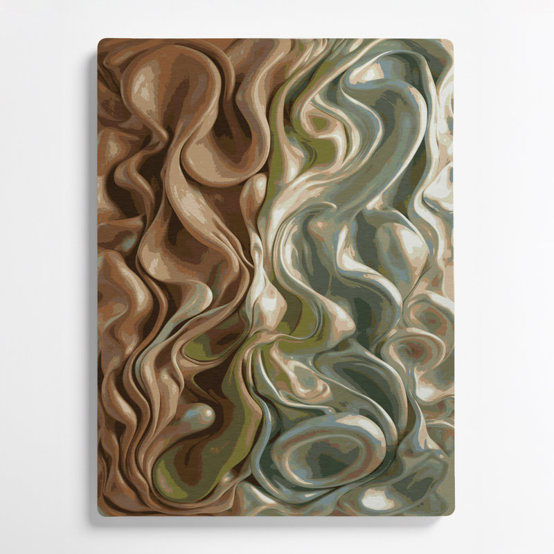 Art mural abstrait en métal brun 76, H 16 po x l 20 po