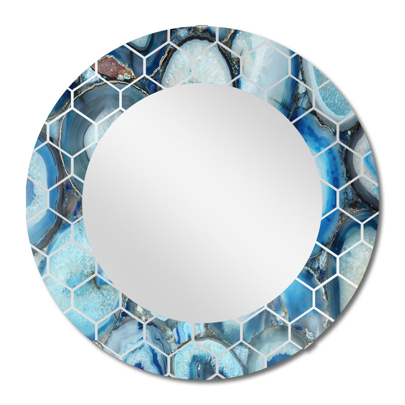 Turquoise Agathe - miroir mural tropical, 24 po x 24 po