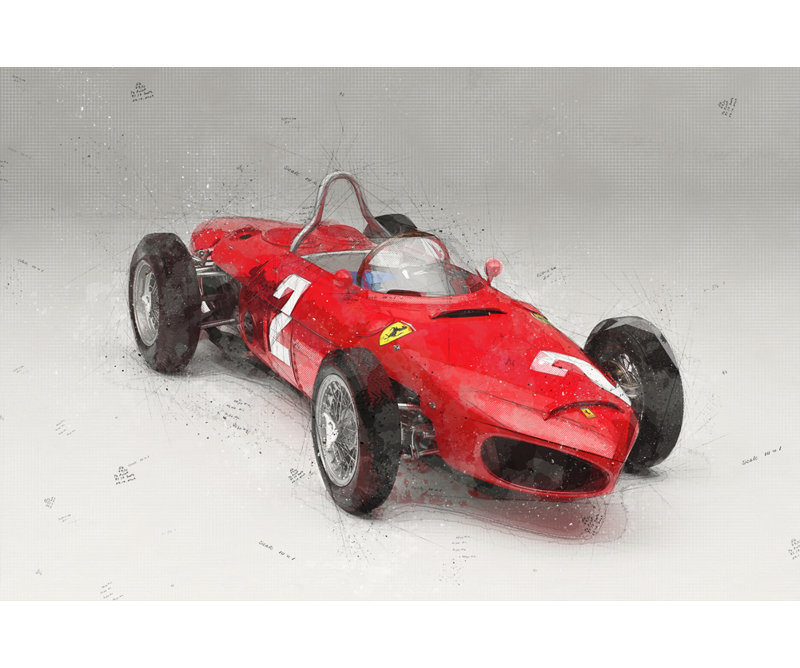 «Ferrari 156 Sharknose Three Quarter» par Stephen Chambers, impression sur toile tendue, H 32 po x l 36 po x P 1,5 po
