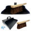 Strong Metal Hooded Dustpan with Stiff Brush