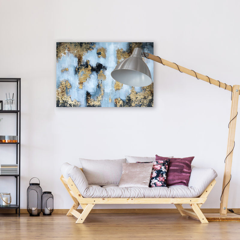 Art abstrait doré - peinture sur toile tendue