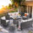 Lovall Premium All-Weather Wicker 7 - Person Patio Conversation Sets with Cushions-947956750