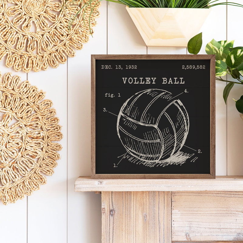 Volleyball Patent Black, 4" H x 4" W