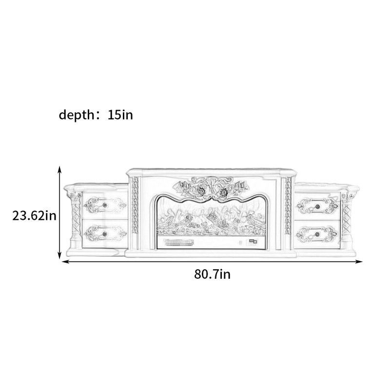 European fashion simple fireplace TV cabinet, Brown