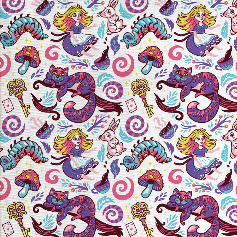 Tissu Alice au pays des merveilles, l 36 po x L 360 po