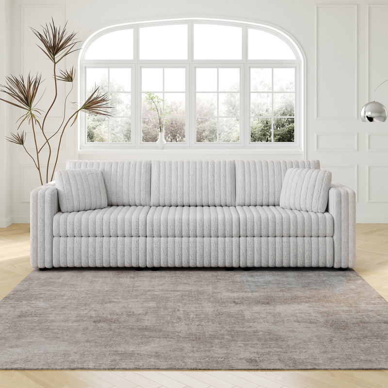 Canapé modulaire 106,3 po pour 3 personnes très confortable et au design distinctif. Idéal pour la chambre à coucher et le salon. Gris clair. Choix de meubles modernes et moelleux