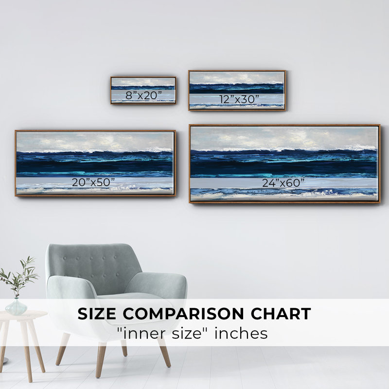 Summer Surf- Framed Canvas, 12" H x 30" W