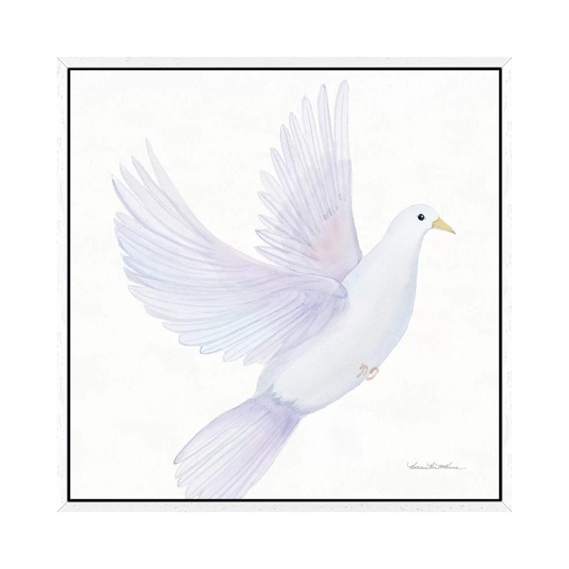 Easter Blessing Dove I by Kathleen Parr McKenna - Print on Canvas, White Framed, 66.04 cm H x 66.04 cm W