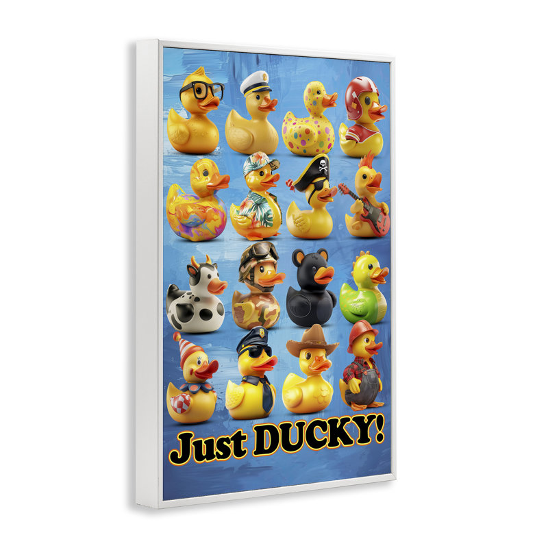 «Just Ducky» sur giclée encadrée en bleu, design par Jim Baldwin, H 30 po x l 20 po
