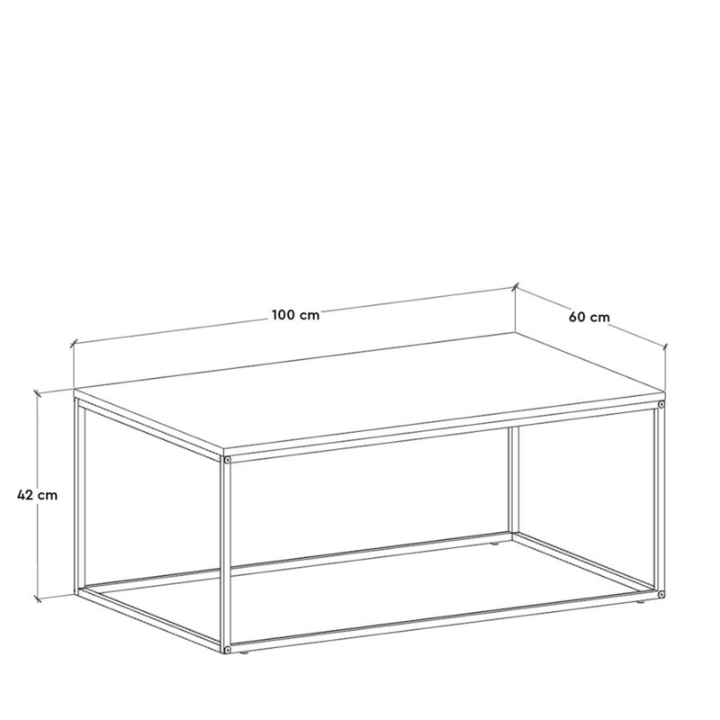 Table basse industrielle moderne avec structure en métal, noyer, 39,4 x 16,5 x 23,6 pouces | 100% panneau de particules enduit de mélamine, épaisseur: 0,6 pouce | Conception élégante et durable pour les espaces de salon et de détente