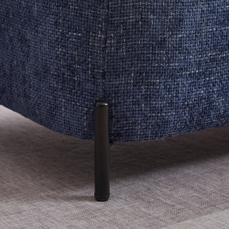 Bampton Upholstered Storage Ottoman, Navy Chenille