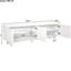 Console multimédia 78 po avec arche gracieuse: blanc, pieds en bois massif, tablettes réglables, meuble de rangement élégant pour téléviseur: armoires, unité fonctionnelle