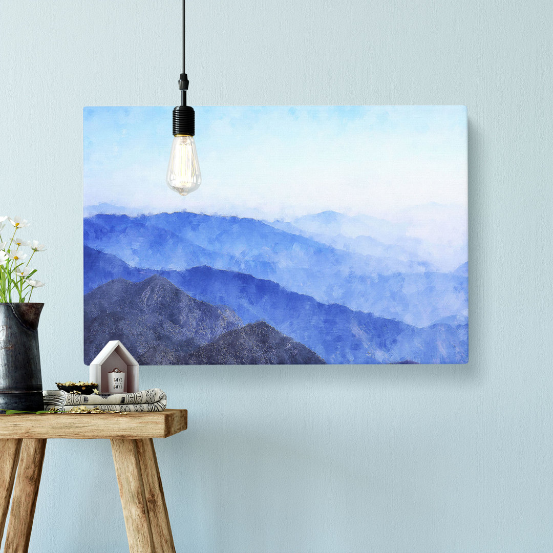 Fog Over The Mountain Valleys Painting - Wrapped Canvas