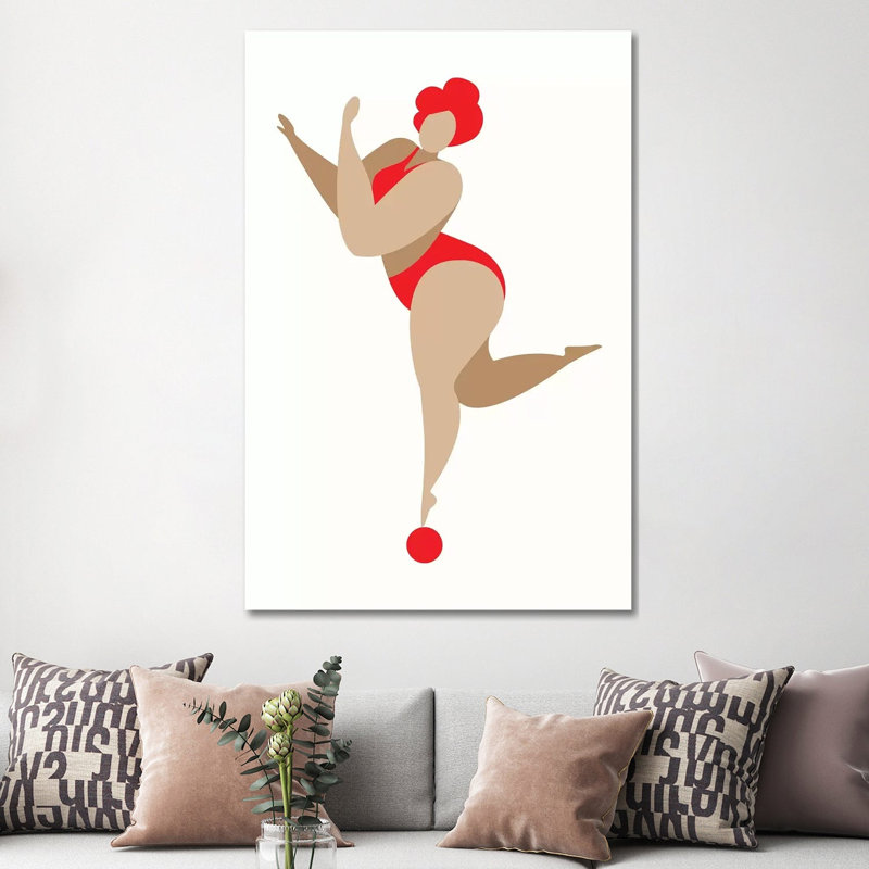 Dancing Queen - Red by Kubistika - Print on Canvas, 152.4cm H x 101.6cm W x 3.81cm D, Wrapped Canvas