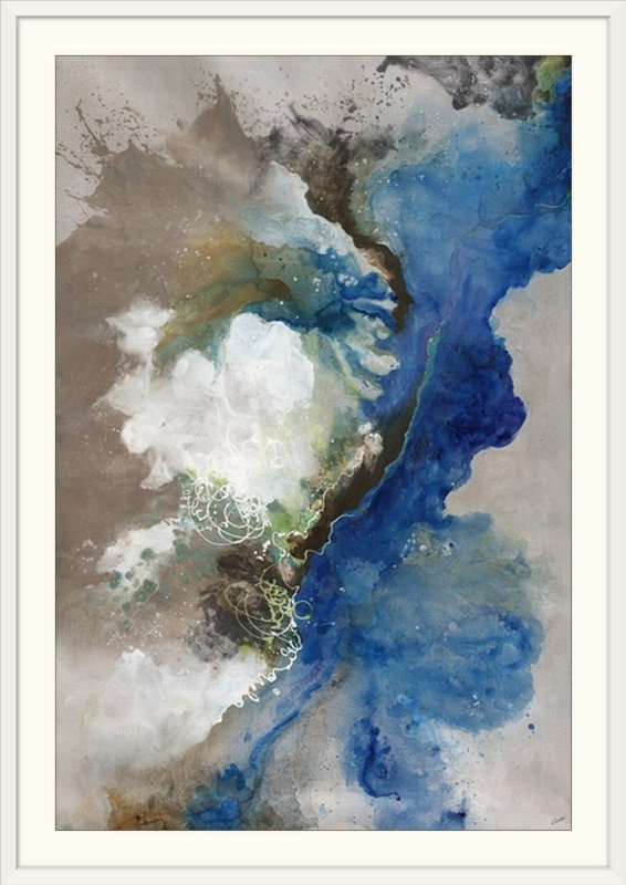 «Granite Tide» Mallon, reproduction d'art de Frostburg, H 44 po x l 32 po x P 1 po, Cadre blanc
