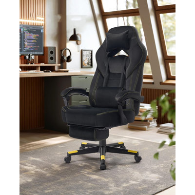 Metro Lane Adjustable Swiveling PC & Racing Game Chair in Black