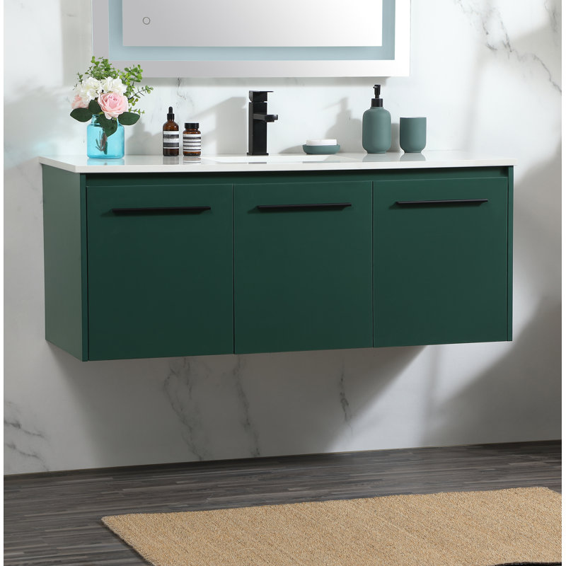 Ensemble de meuble-lavabo simple mural 48 "Penn, Vert