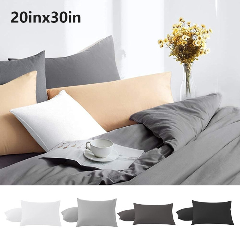 L'ensemble de 2 taies d'oreiller de 20 po x 30 po couvre des taies d'oreiller respirantes ultra douces standard pour grand lit