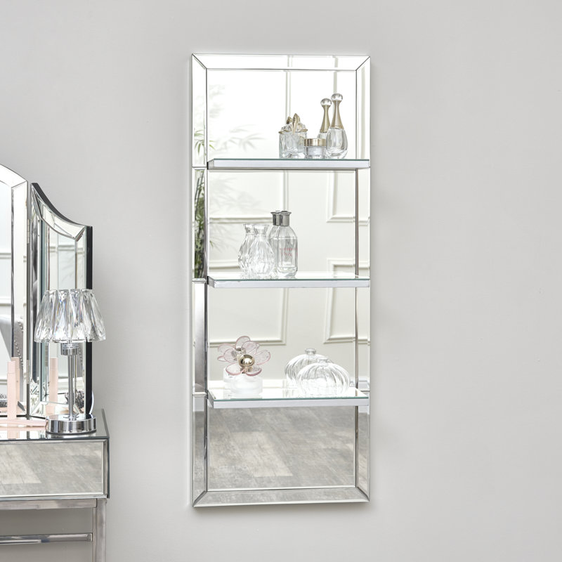 Aaren 3 Piece Glass Accent Shelf with Hooks