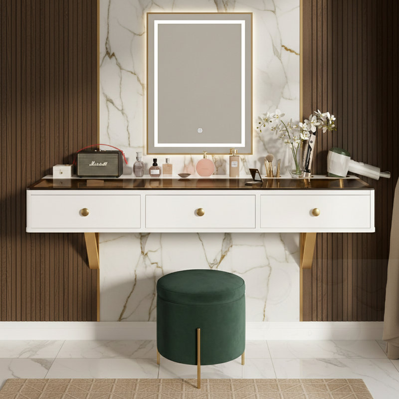 Wall-Mounted Vanity Table With Drawer