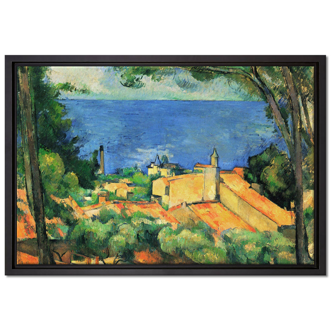 Gerahmtes Leinwandbild L'Estacque von Paul Cezanne