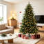 Sapin artificiel complet pré-éclairé, feuillage en polyuréthane mélangé polyuréthane, décoration intérieure festive douillette