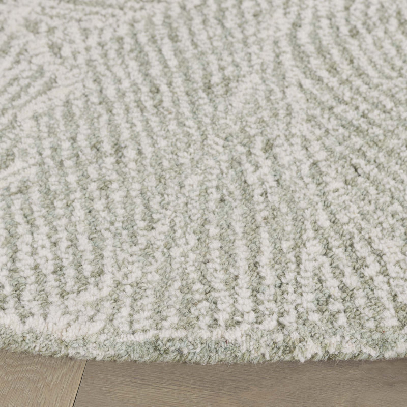 Judner Hand Tufted Wool Pile Abstract Rug, Round 6'