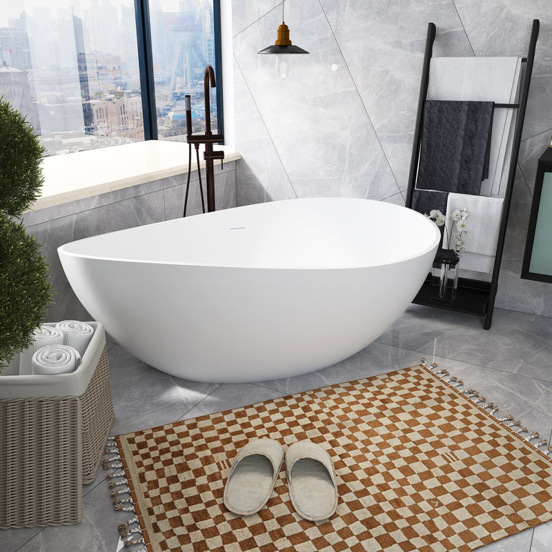63'' x 37'' Soaking Solid Surface Bathtub