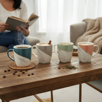 Ensemble de 4 tasses en céramique Marlee Asbl