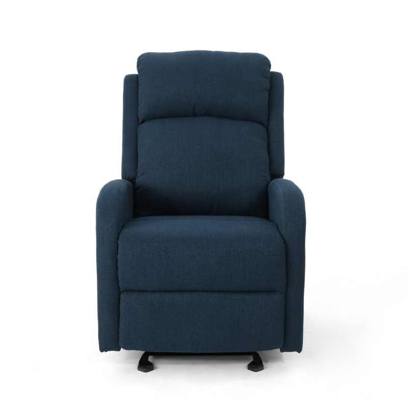 Upholstered Recliner, Navy Blue