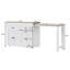 Îlot de cuisine à roulettes blanc de 189 cm (74,5 po) avec table à manger extensible, tablette à épices, 2 tiroirs et armoire à 4 portes