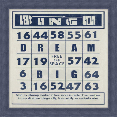 Bingo 3 - Cadre photo, art textuel sur papier