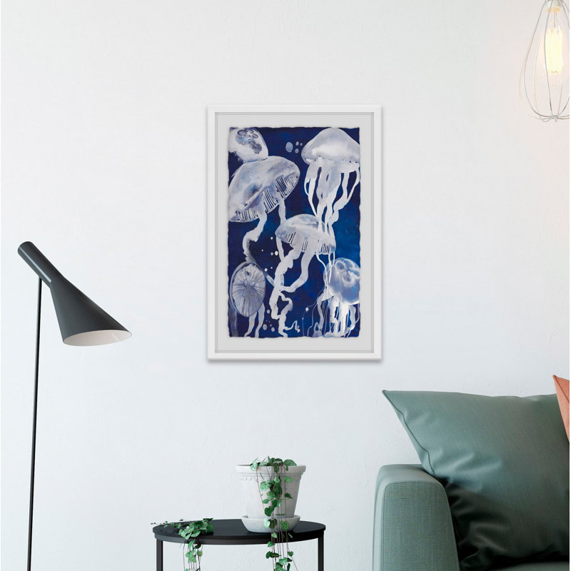 Jellyfish II 1 Piece Single Picture Frame Wall Art, 30cm H x 20cm W x 3.81cm D