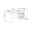 Bureau rectangulaire à 2 tiroirs brun noyer + kaki + argent manufacturé + acier inoxydable-356443468-356443474