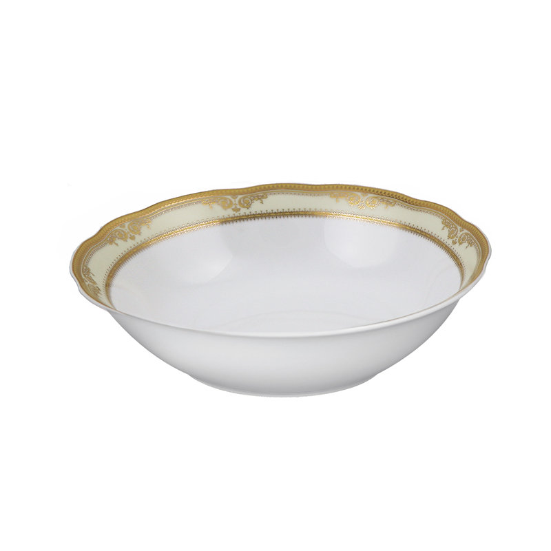 Isabella 57-Piece White and Gold Porcelain Dinnerware Set