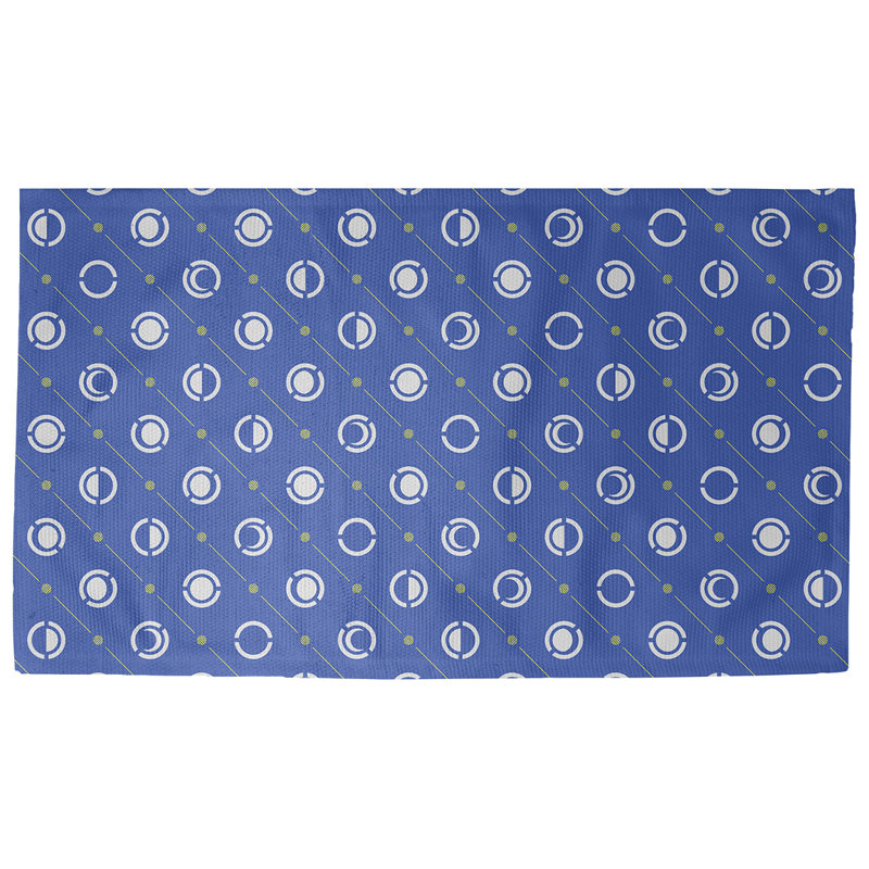 Bleu phases de lune Tapis décoratif, Rectangle 5 pi x 7 pi