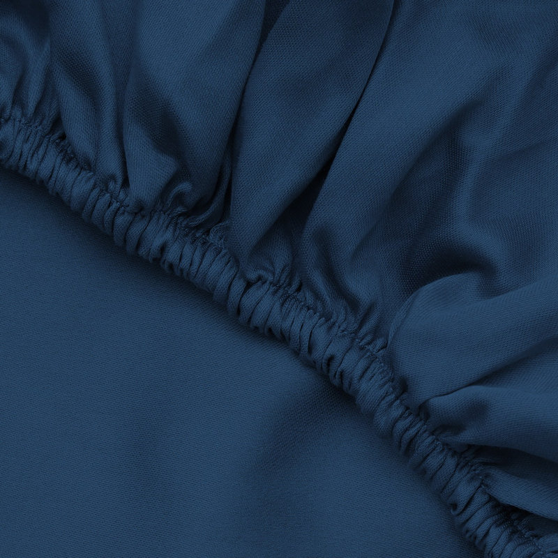 Drap-housse en satin, Drap-housse de taille simple, Bleu marine