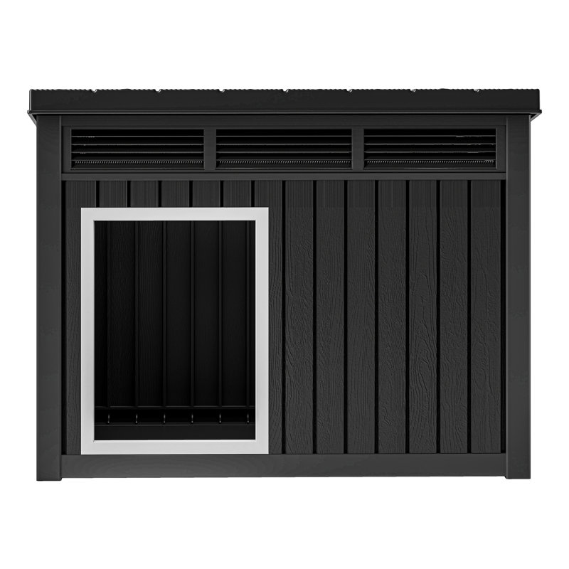  Niche pour chien en plastique, chenil intérieur pour chien avec toit relevable et bonne ventilation pour les chiens de taille moyenne