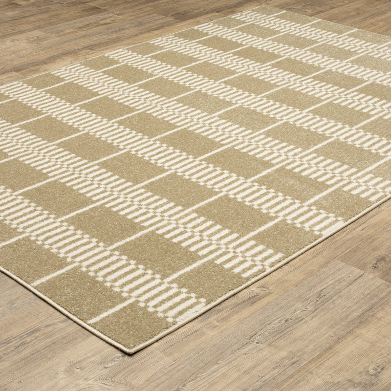 Tapis beige / ivoire Quince, Rectangle 5 pi 3 po x 7 pi