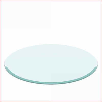 38.6” Round Clear Tempered Glass Coffee Table Top – 2/5” Thick Beveled Edge, Easy-Clean &amp; Durable