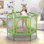 Trampoline pour tout-petits de 55 po avec filet de sécurité et balles, mini trampoline intérieur / extérieur pour enfants
