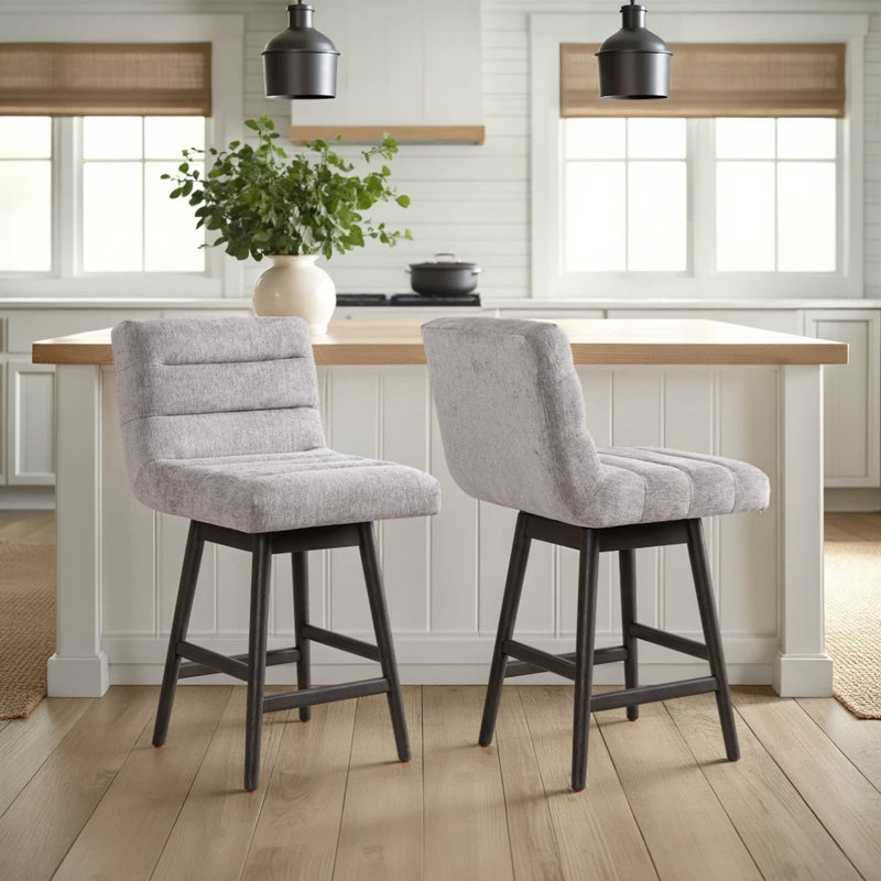 Tabouret de bar pivotant à hauteur de comptoir ou de bar Martinstown, Gris, Gris