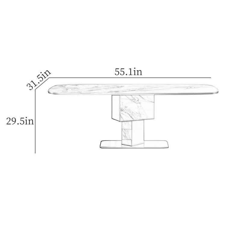 Table de salle à manger Simple, H 29,5 po x L 55,1 po x l 31,5 po