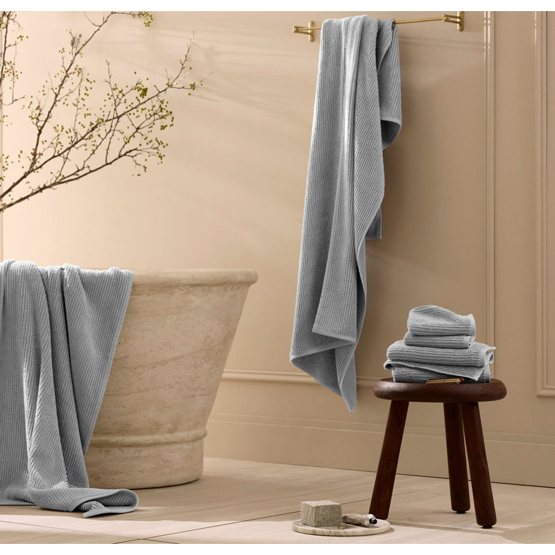Turkish Ribbed Ribbed Bath Towel, Shore