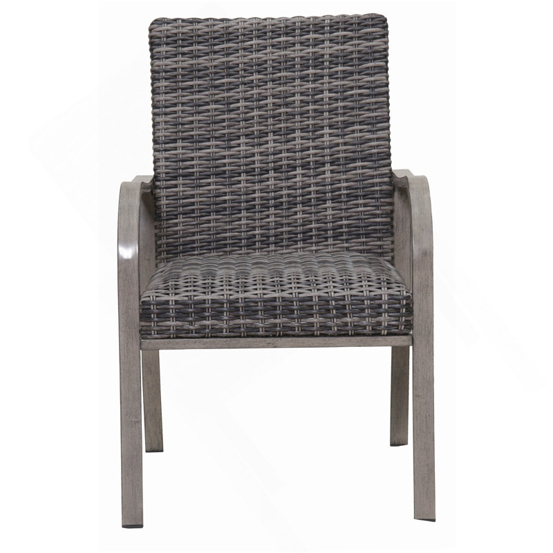 Chaise de salle à manger d'extérieur 2 pièces, structure peinte à la main, siège en coton lavé à l'eau pour le jardin, la cour et la piscine