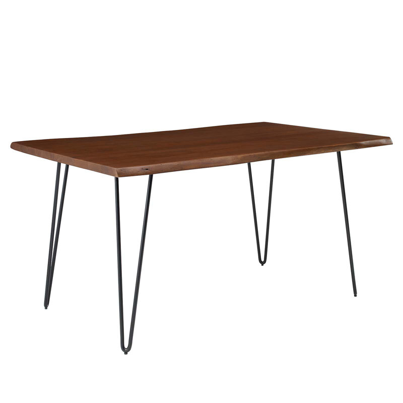 Ardor 60" Black Walnut Acacia Wood Dining Table with Hairpin Legs